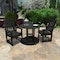 Highwood Usa Lehigh 3pc Round Outdoor Patio Furniture Dining Set AD-DNL36-BKE - alternate 3